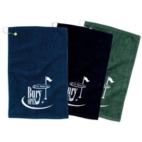 Customizable 12" x 17" Turkish Hemmed White Velour Golf Towel
