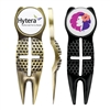 Custom Crosshairs Divot Tool | Golf Tool with Ball Marker, Alignment Stencil & Grip Prop