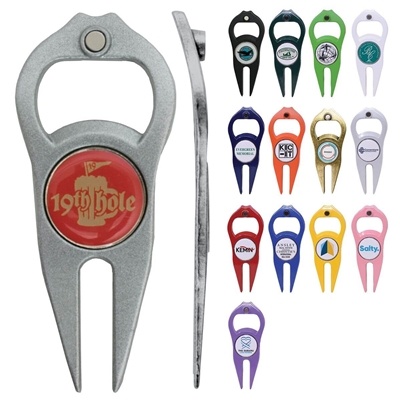 Custom Hat Trick 6-in-1 Divot Tool | Golf Tool with Ball Marker, Bottle Opener and More