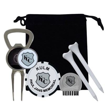 Custom First Tee Silver Golf Kit | Golf Tools, Tees & Bottle Opener Divot Tool