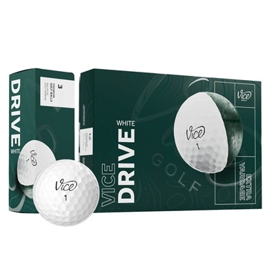 Custom Vice Drive Golf Balls | Soft Feel, Low Compression & Distance | 12 Pack
