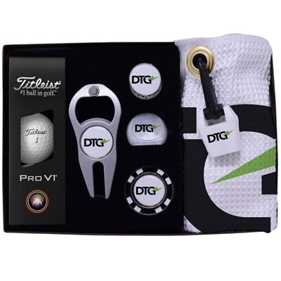 Custom Titanium Golf Kit | Titleist Pro V1 Balls & Magnetic Towel