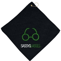 Personalized 16" x 16" Microfiber Colored Golf Towel with Hook & Grommet