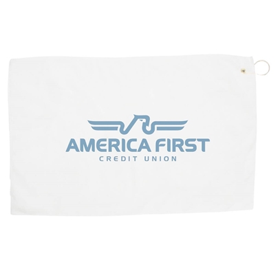 Custom 24" x 15" Microfiber White Towel with Hook & Grommet