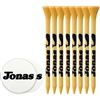 8 Bamboo Golf Tees 2 3/4" with 2 Ball Markers | Eco-Friendly, Durable, Customizable