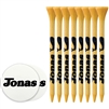 8 Bamboo Golf Tees 3 1/4" with 2 Ball Markers | Eco-Friendly & Long-Lasting