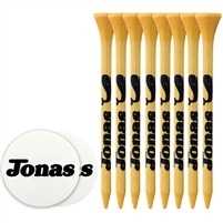 8 Bamboo Golf Tees 3 1/4" with 2 Ball Markers | Eco-Friendly & Long-Lasting
