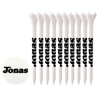 10 Performance Tees 2-3/4" with 1 Ball Marker | Durable Golf Tees for Custom Branding
