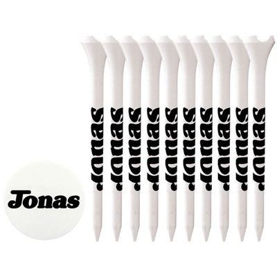 10 Performance Tees 2-3/4" with 1 Ball Marker | Durable Golf Tees for Custom Branding