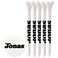5 Performance Golf Tees 2 3/4" with 1 Ball Marker | Low-Resistance & Durable