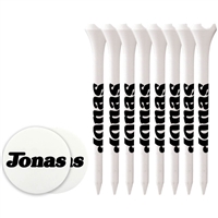 Custom 8 Performance Tees 3-1/4" w/ 2 Ball Markers | Durable Golf Tees for Custom Branding