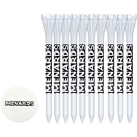 10 Flytee Tees 2-3/4" with 1 Ball Marker | Performance Golf Tees for Custom Branding