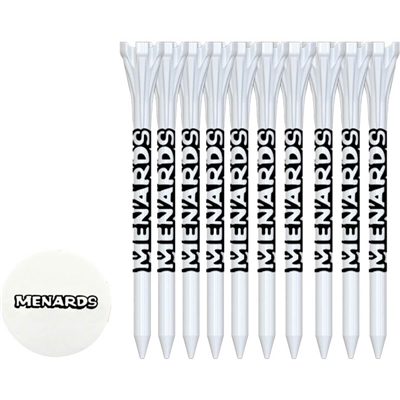 10 Flytee Tees 2-3/4" with 1 Ball Marker | Performance Golf Tees for Custom Branding