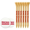 Pack of 6 Custom Wood Golf Tees with 2 Ball Markers | Personalized Golf Tees for Events
