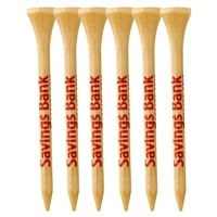 Custom Wood Golf Tees 2 3/4" | Promotional Golf Tees Pack of 6