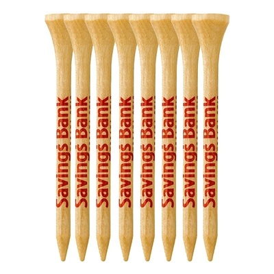 Wood Golf Tees 2 3/4" | Pack of 8 | Durable & Custom Imprint