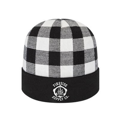 Plaid Knit Cap with Solid Cuff | Embroidery | Custom Promotional Caps
