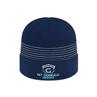 Thin Striped Knit Cap with Cuff | Custom Embroidery | Promotional Knit Caps