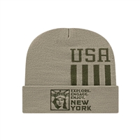 Patriotic Knit Cap with Cuff | Custom Embroidery | Support Wounded Veterans