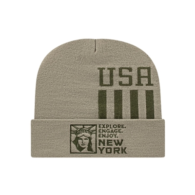 Patriotic Knit Cap with Cuff | Custom Embroidery | Support Wounded Veterans