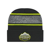 Variegated Striped Knit Cap with Cuff | Custom Embroidery | Promotional Caps