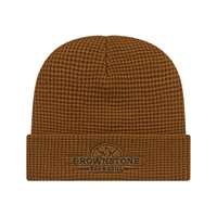 Waffle Knit Cap with Cuff | Custom Embroidered Beanie
