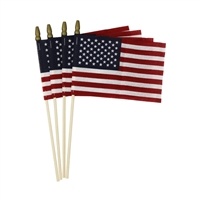 US Stick Flag 4x6 | 4 Pack with Gold Spear Tip
