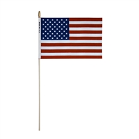 US Stick Flag 8x12 | Poly Cotton with Pole Sleeve | Birch Staff Mounted