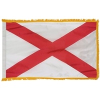 Nylon Alabama Flag with Pole Hem & Fringe 4' x 6'