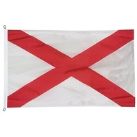 Nylon Alabama Flag with Rope and Thimble Finish 8' x 12' â€“ Heavy-Duty Display