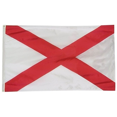 Polyester Alabama State Flag with Header and Grommets 4' x 6'