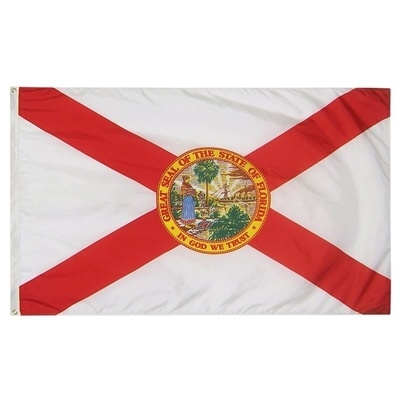 Florida Nylon State Flag 2' x 3' with Header & Grommets