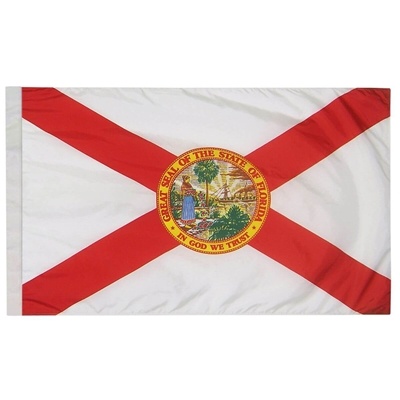 Florida Nylon State Flag 4' x 6' with Pole Hem