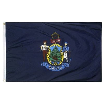 Maine Nylon State Flag 2' x 3' with Header & Grommet | Durable Flag