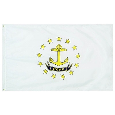 Rhode Island Nylon State Flag with Header & Grommet â€“ 5' x 8'| Durable Outdoor/Indoor Flag