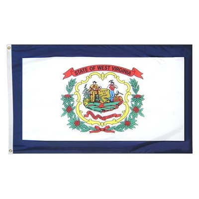 West Virginia Nylon State Flag 2' x 3' | Outdoor/Indoor Flag with Header & Brass Grommets