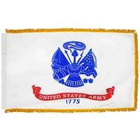 U.S. Army Nylon Flag with Pole Hem & Gold Fringe 2' x 3'