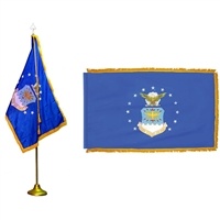 Air Force Parade Flag Kit 3x5 | Nylon with Pole Hem & Gold Fringe