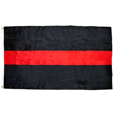 Thin Red Line Firefighter Flag 3x5 â€“ Nylon Memorial Flag