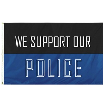We Support the Police Flag â€“ 3' x 5' Nylon with Header & Grommets