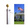 20' Five Piece Silver Aluminum Homesteader Flagpole with Gold Ball & Ground Sleeve