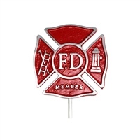 Aluminum Firefighter Memorial Marker with Flag Holder