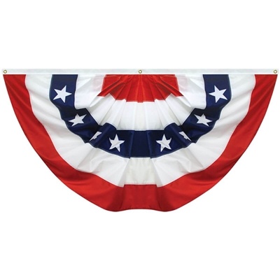 Patriotic Pleated Mini Fan 3ft | Polycotton with Grommets