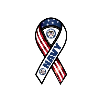 Navy Red White & Blue 2-in-1 Ribbon Car Magnet â€“ Patriotic Vehicle Decor