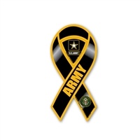 Army Black Ribbon Car Magnet â€“ 2-in-1 Military Support Magnet