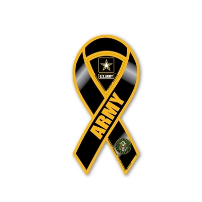 Army Black Ribbon Car Magnet â€“ 2-in-1 Military Support Magnet