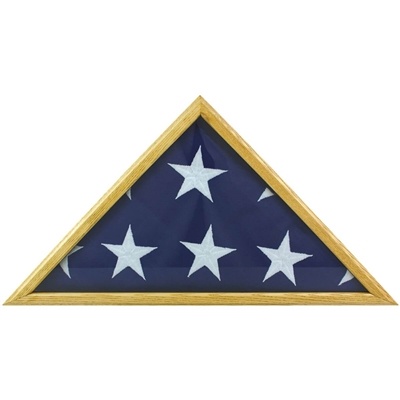 Veteran Oak Memorial Flag Display Case | Fits 5x9.5 Burial Flag