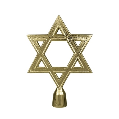 Star of David Gold Aluminum Flagpole Topper â€“ 6 3/4"