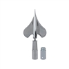 Silver Army Spear Finial 8" with Ferrule | Oak Parade Flagpoles