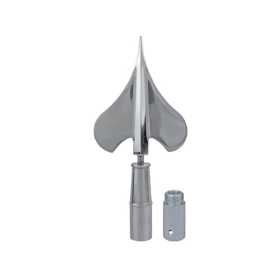 Silver Army Spear Finial 8" with Ferrule | Oak Parade Flagpoles